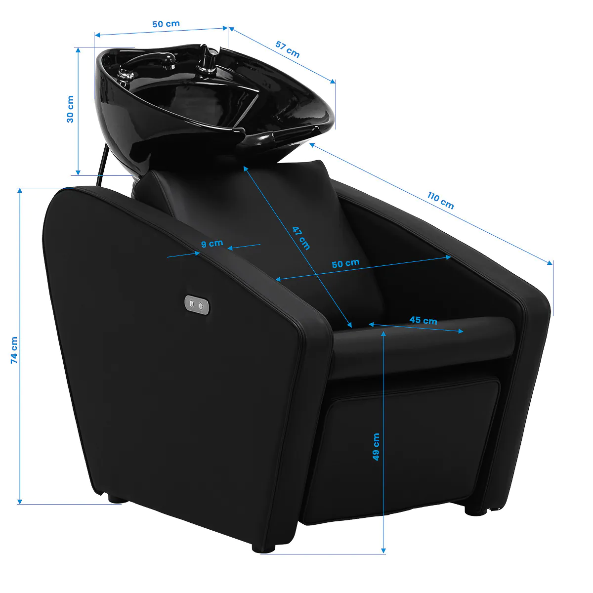 Gabbiano Emma Hairdressing Backwash Unit Black - Image 12