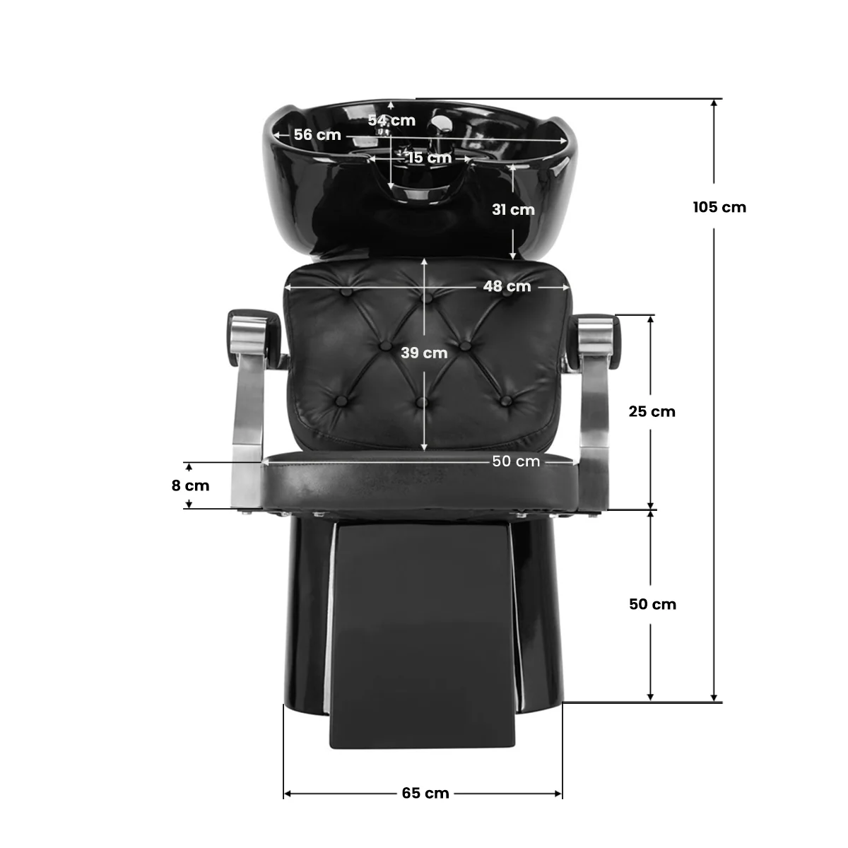 Gabbiano Hair Wash Unit Lyon Black - Image 3