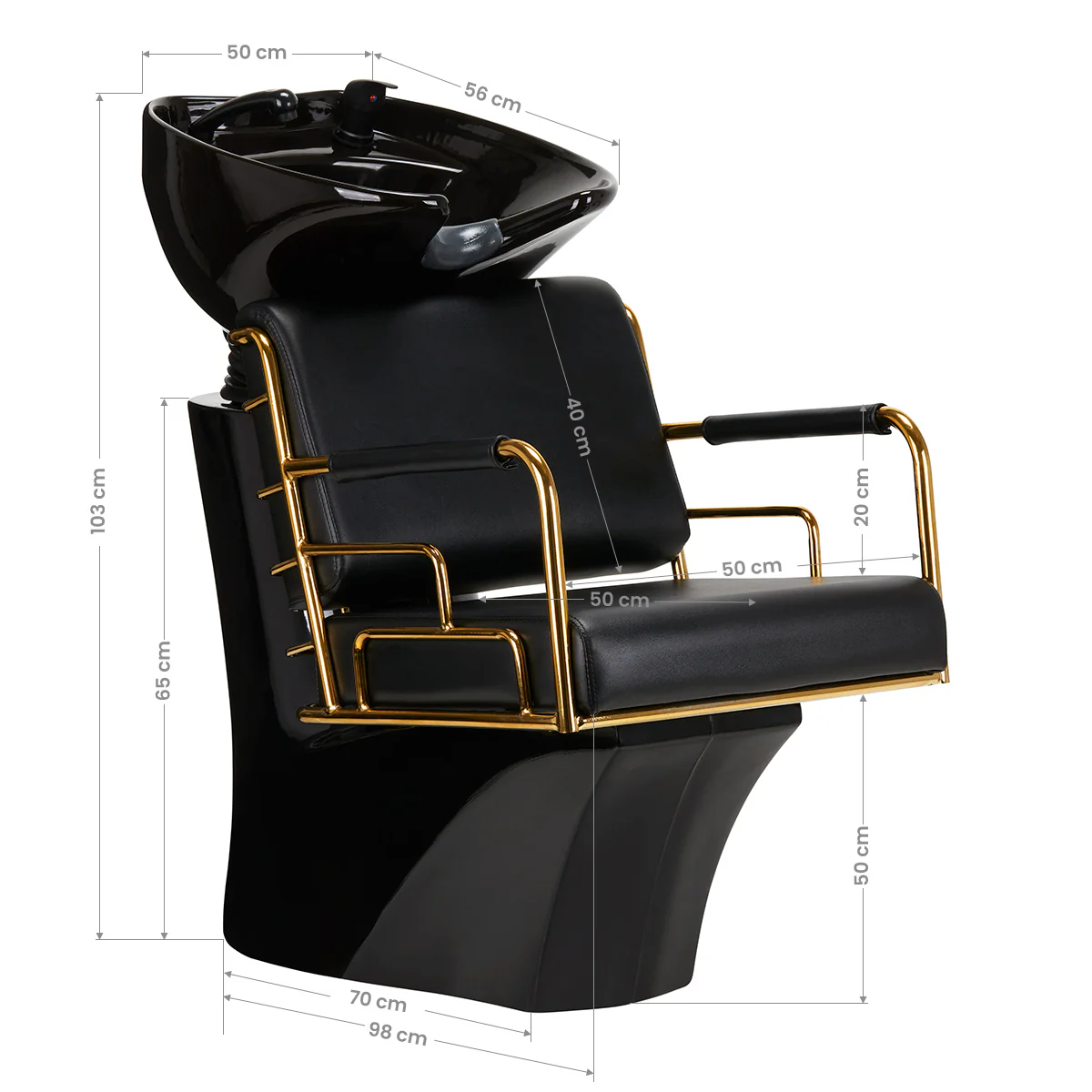 Gabbiano Hair Wash Unit Prato Gold & Black - Image 2