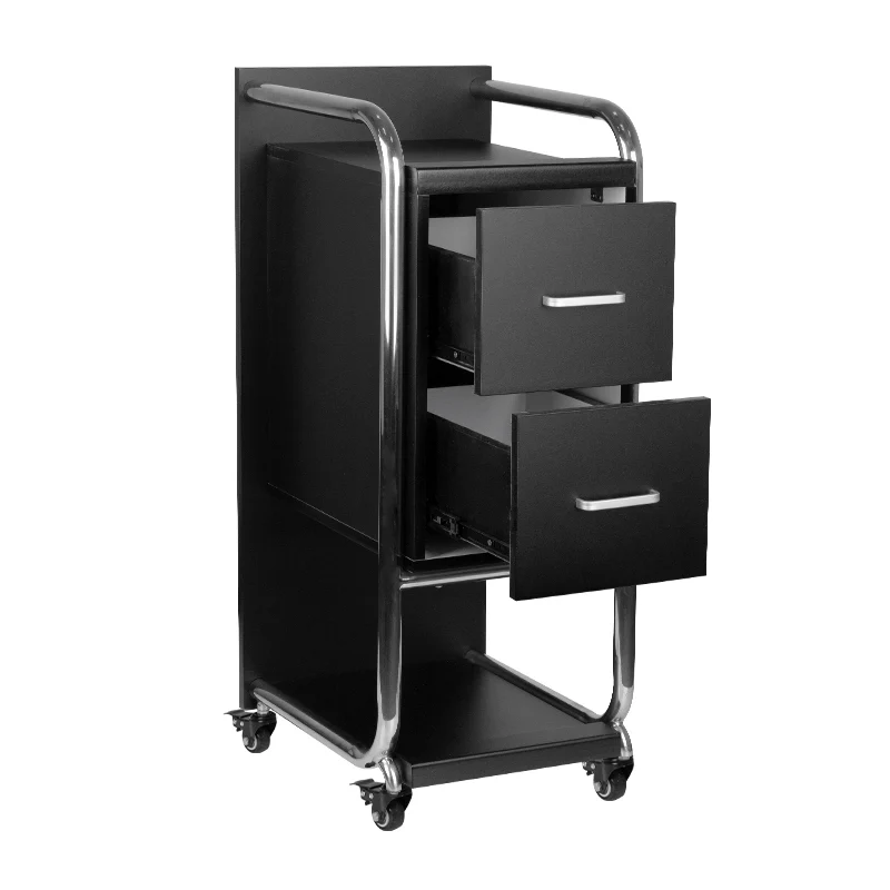 GABBIANO HAIRDRESSER TROLLEY SOLO SILVER BLACK - Image 3
