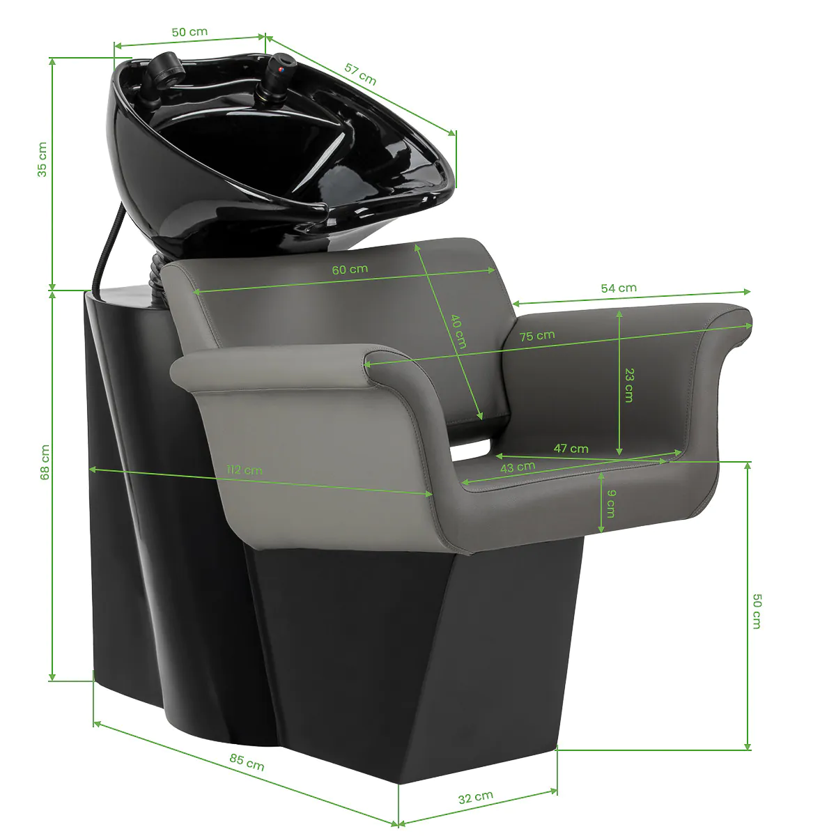 Gabbiano Hairdressing Backwash Unit Lucca Grey - Image 5
