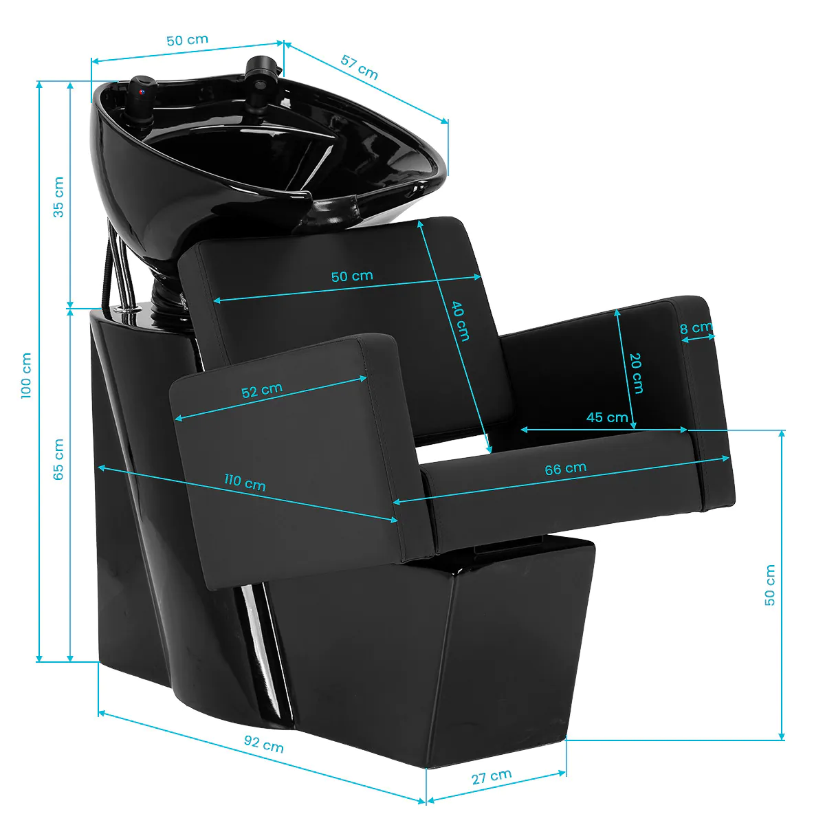 Gabbiano Hairdressing Backwash Unit Vitoria Black - Image 4
