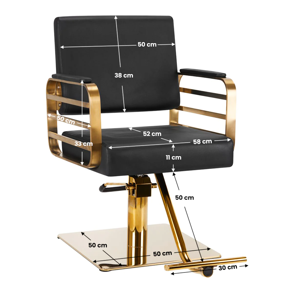 Gabbiano Hairdressing Chair Avila Black Gold - Image 5