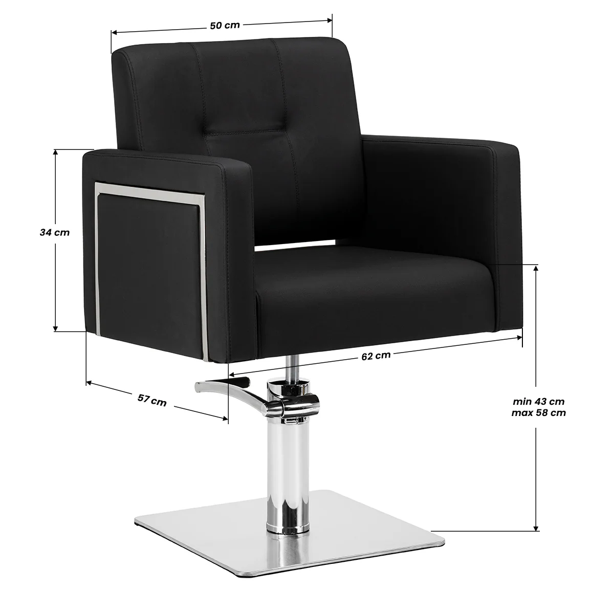 Gabbiano Hairdressing Chair Bergamo Black - Image 2