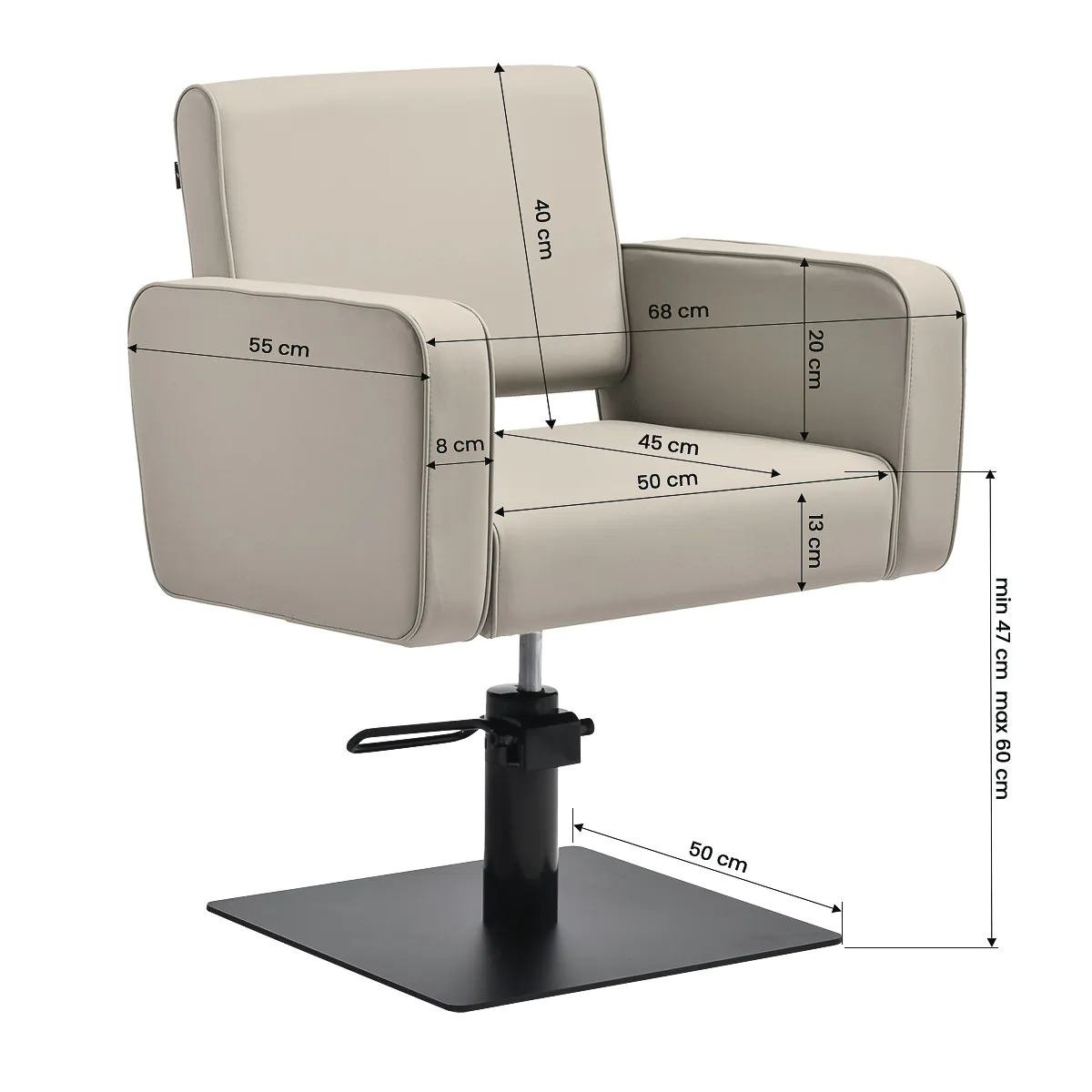 Gabbiano Hairdressing Chair Bilbao Grey Beige - Image 7
