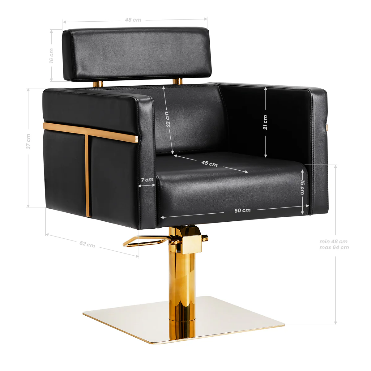 Gabbiano Hairdressing Chair Toledo Gold Black - Image 5
