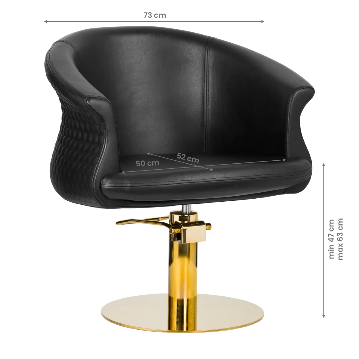 Gabbiano Hairdressing Chair Versal Gold Black - Image 2