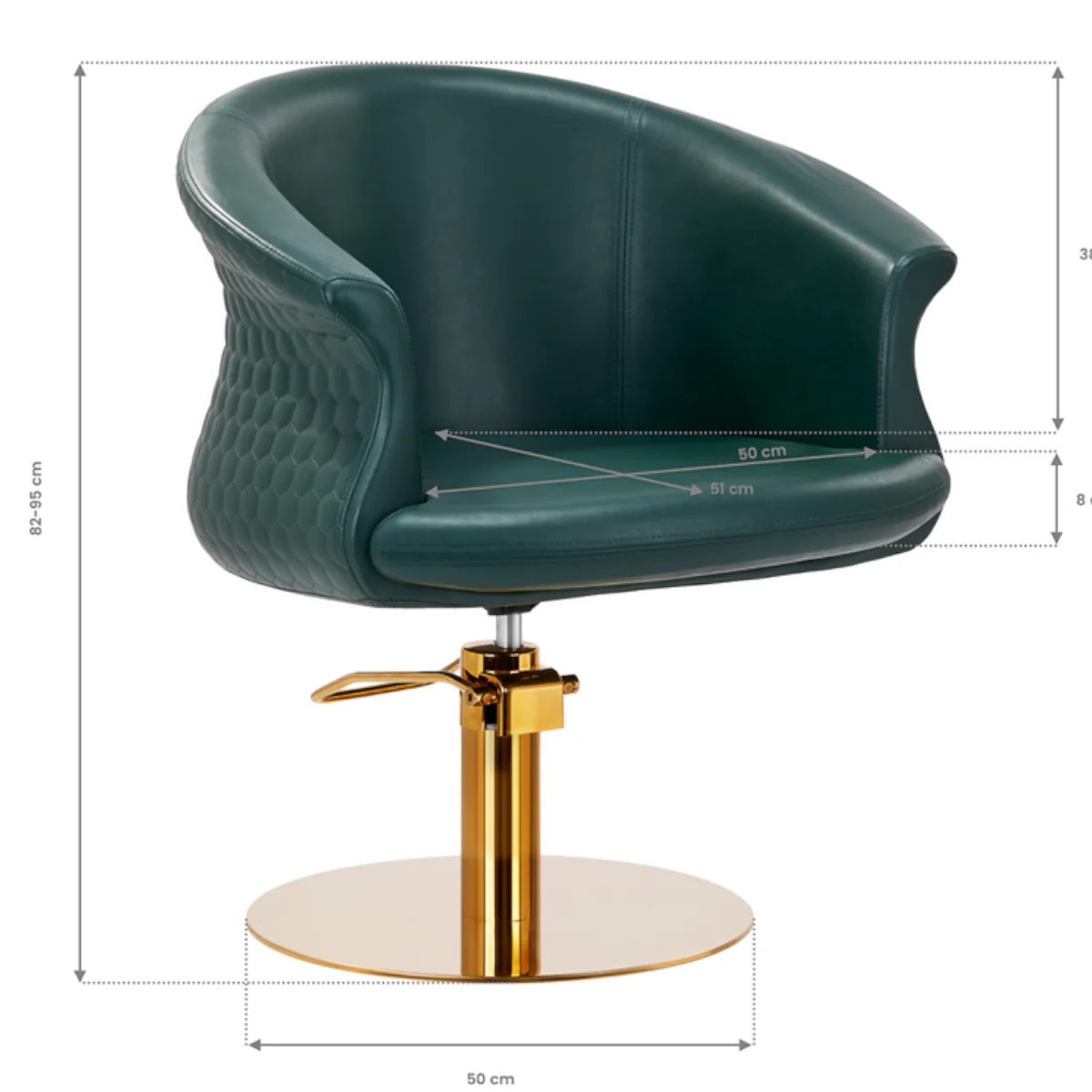 Gabbiano Hairdressing Chair Versal Gold Black - Image 3
