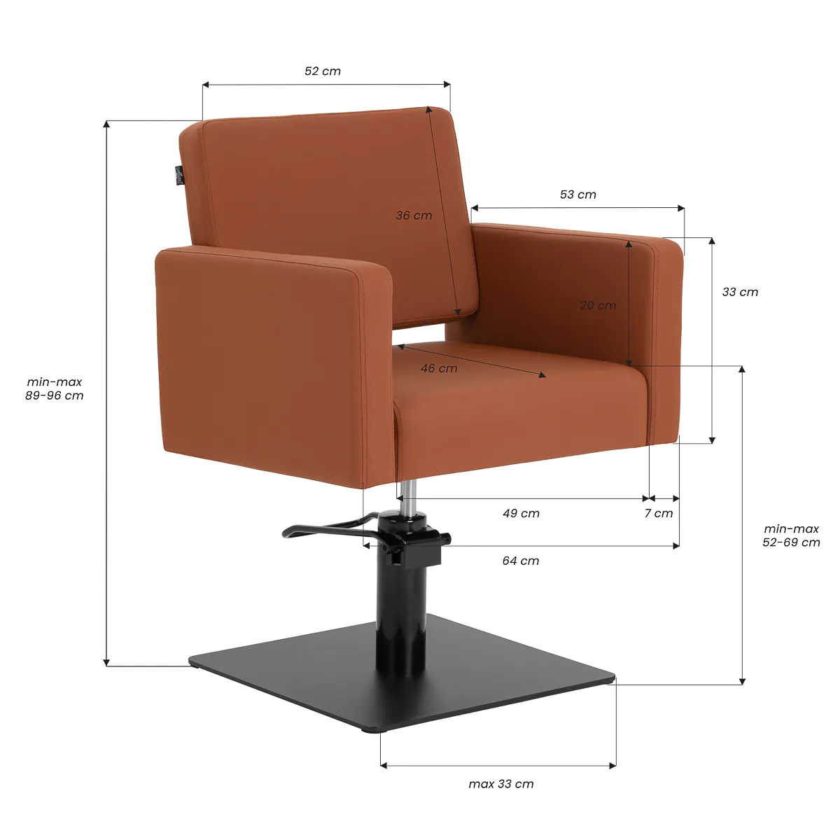 Gabbiano Hairdressing Chair Vitoria Brown - Image 10
