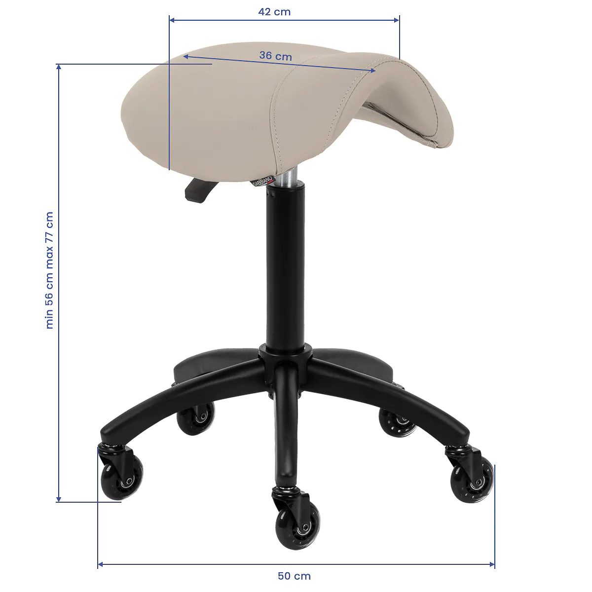 Gabbiano Hairdressing Stool D032 Grey Beige - Image 5