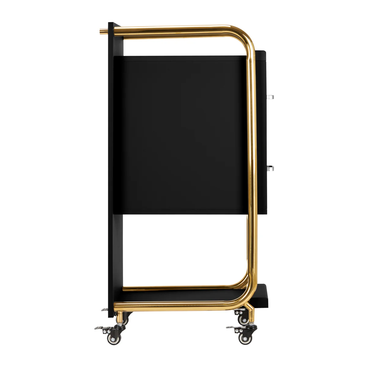 Gabbiano Hairdressing Trolley Assistant Solo Gold – Black - Image 4