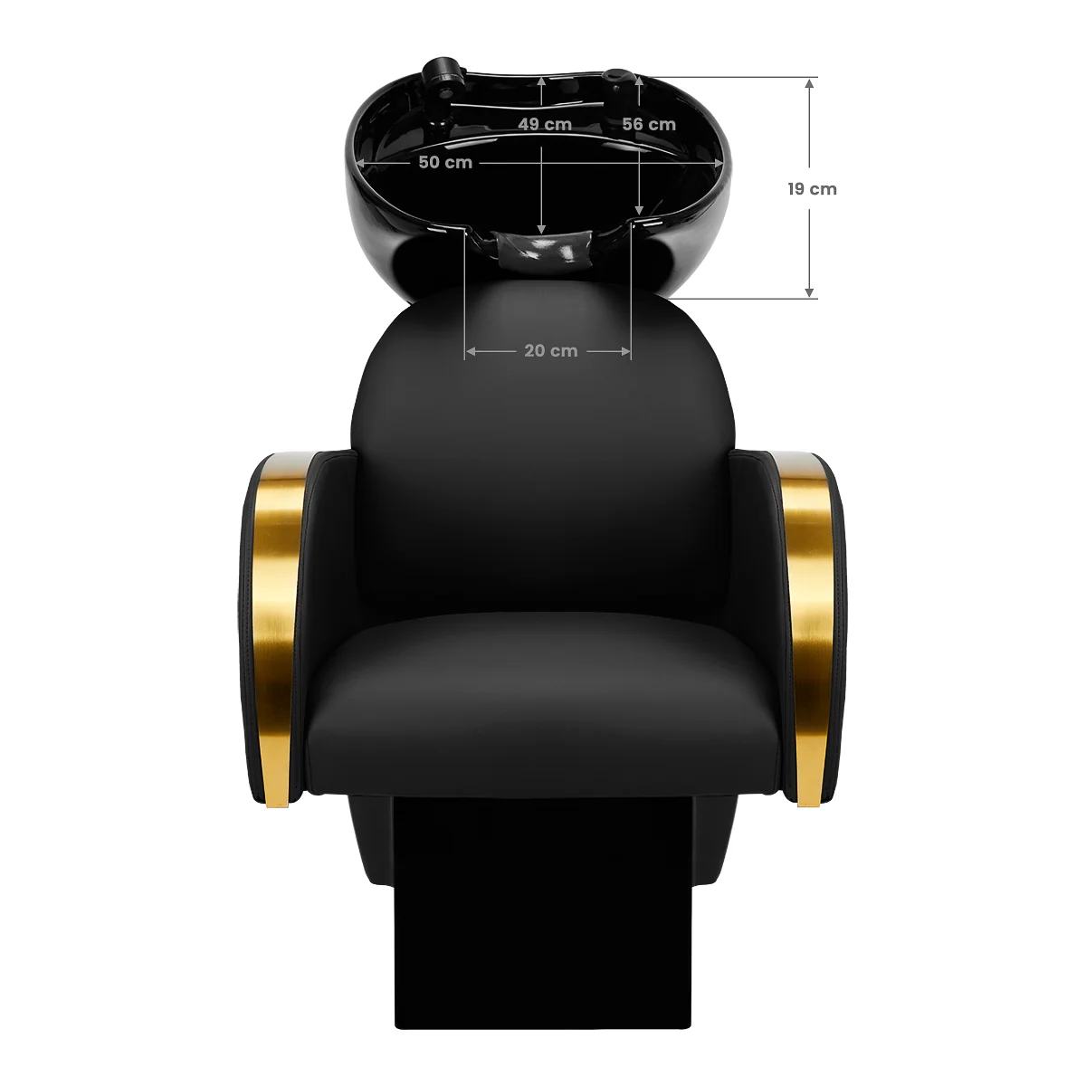 Gabbiano Hairdressing Wash Unit Malaga Gold & Black - Image 5