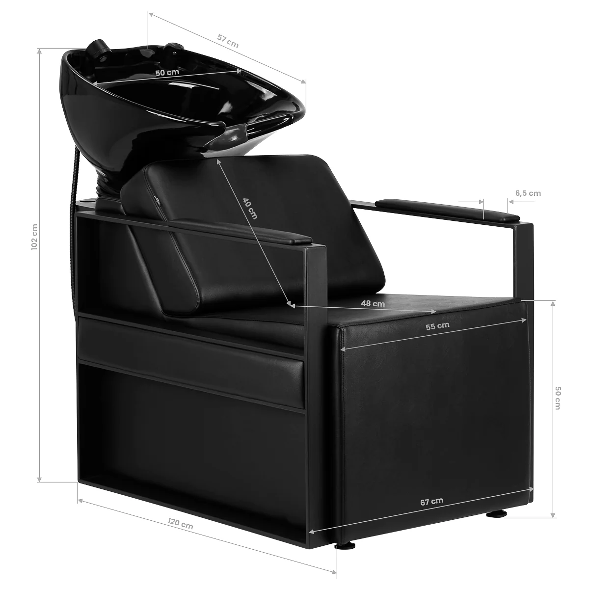Gabbiano Hairdressing Wash Unit Modena Black - Image 5