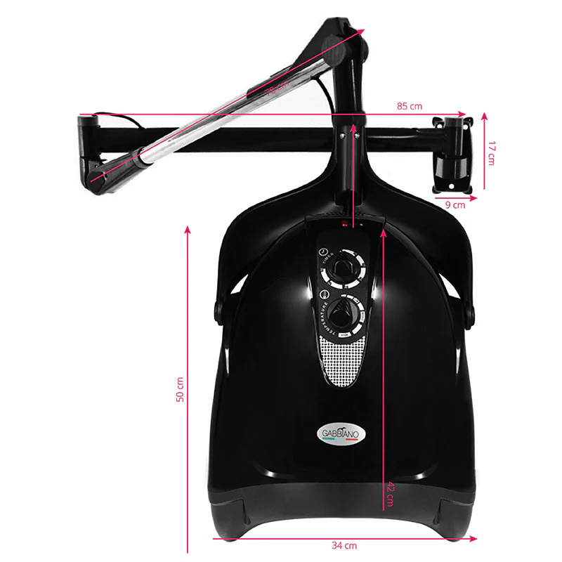 Gabbiano Hanging Dryer Hood Dx-201W One Speed Black - Image 2
