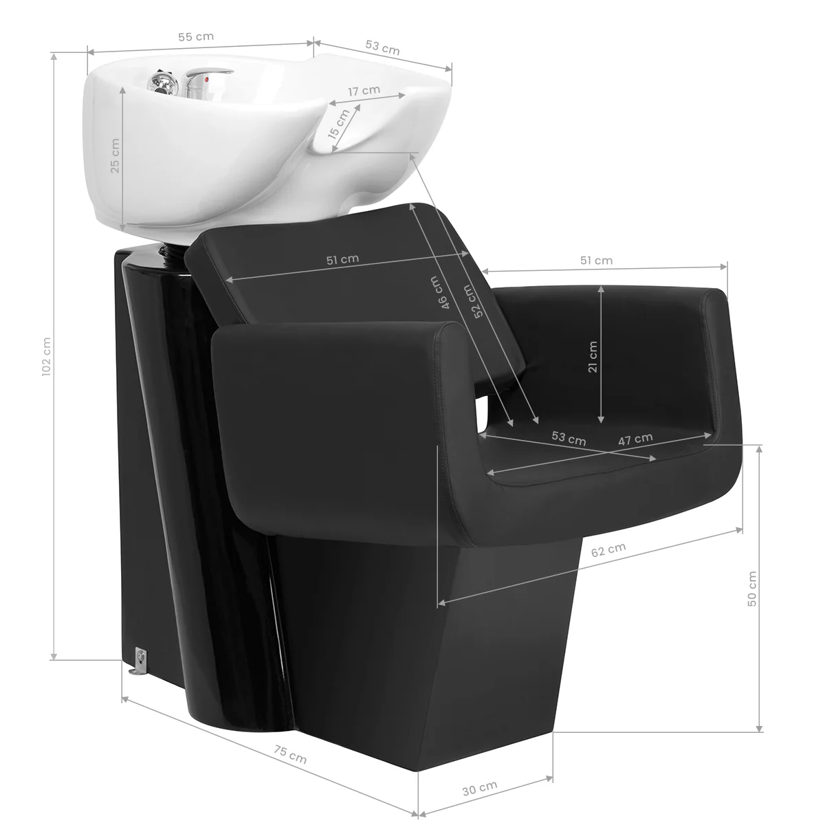Gabbiano Helsinki Hairdressing Backwash Unit Black - Image 2