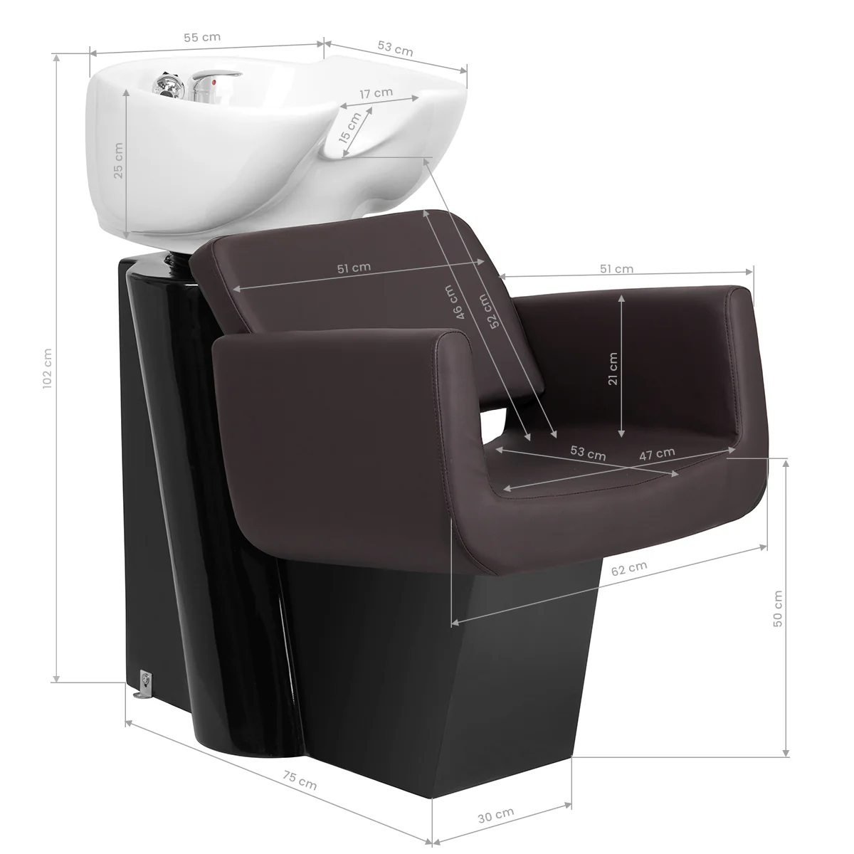 Gabbiano Helsinki Hairdressing Backwash Unit Brown - Image 2