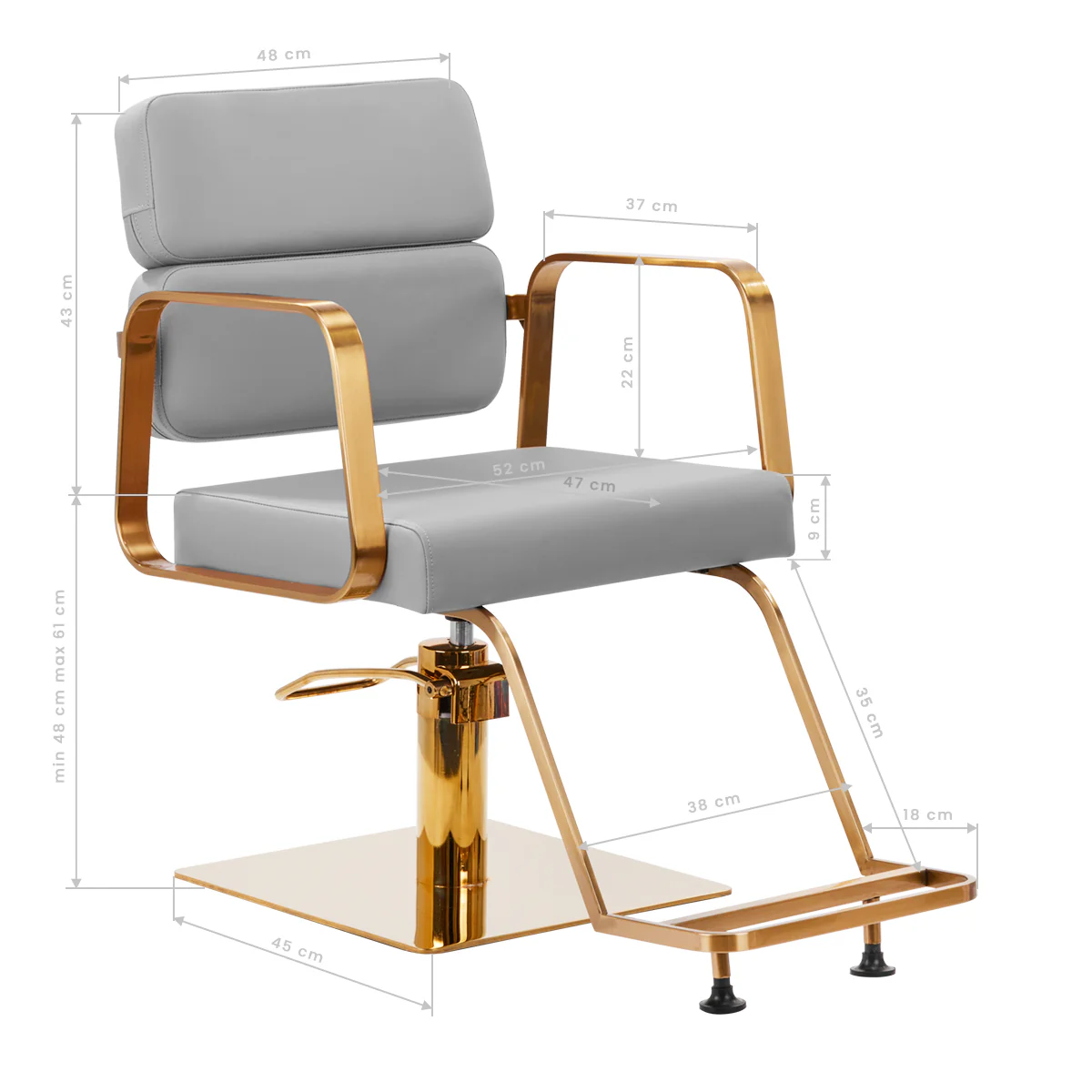 Gabbiano Porto-GM Hairdressing Chair Grey - Image 5