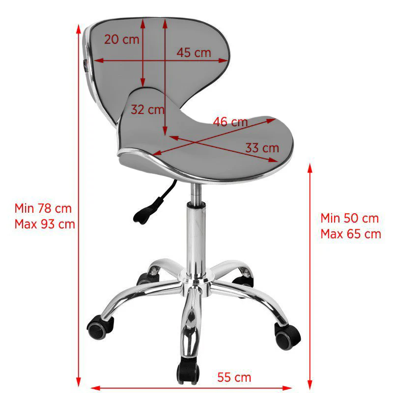 Gabbiano Q-4599 Cosmetic Stool Grey - Image 2