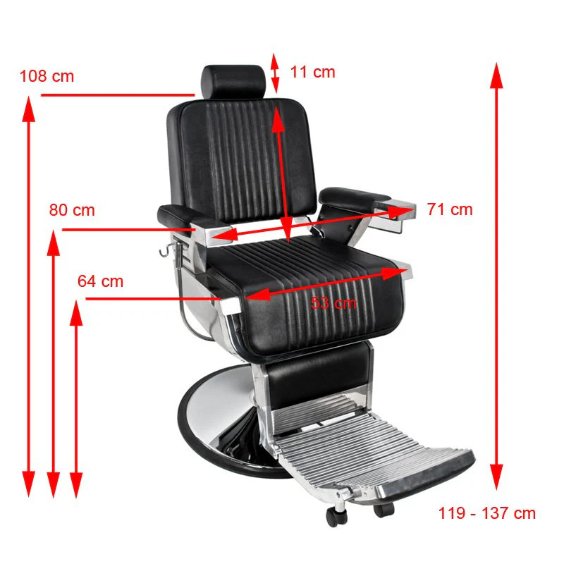 Gabbiano royal black barber chair - Image 5