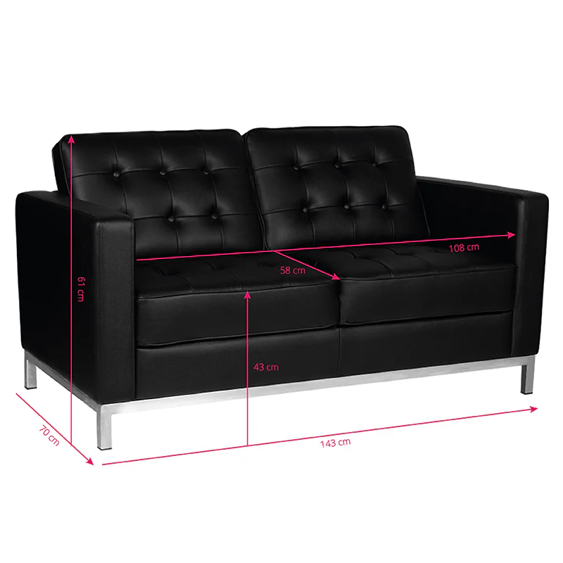 Gabbiano Waiting Room Sofa Bm18019 Black - Image 2
