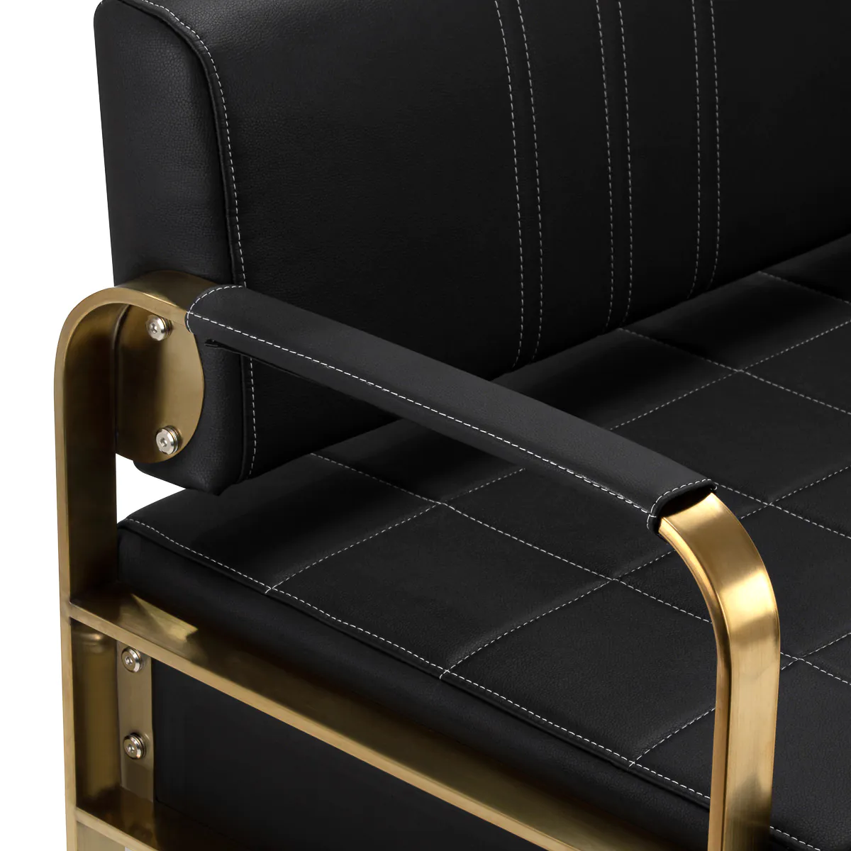 Gabbiano Waiting Room Sofa Avila Black & Gold - Image 4