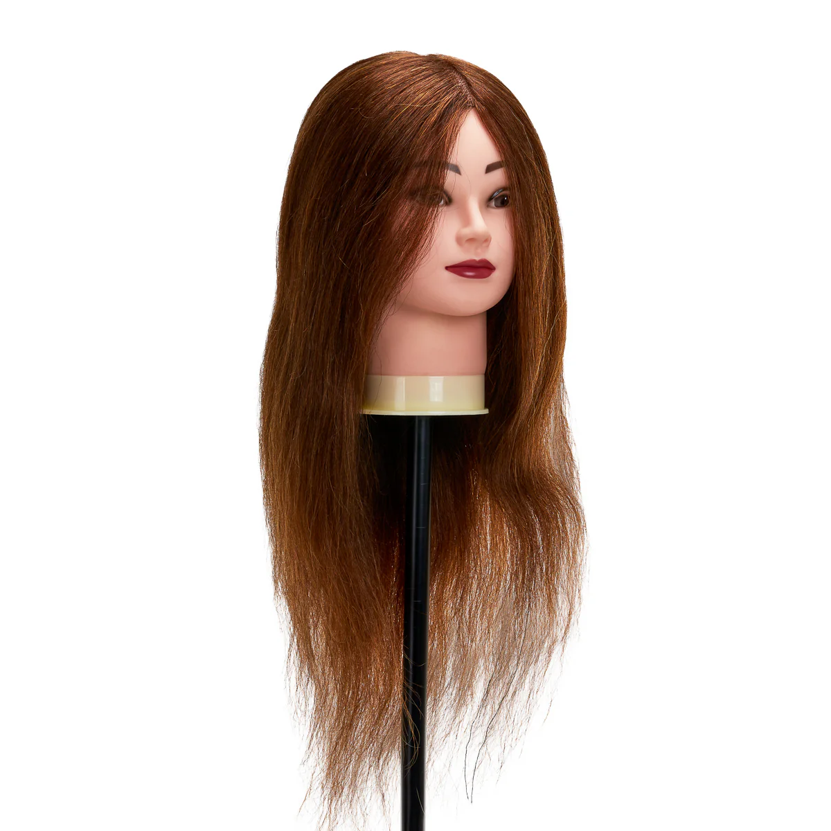 Gabbiano WZ1 Hairdressing Training Head, Natural Hair, Colour 4#, Length 20" - Image 4