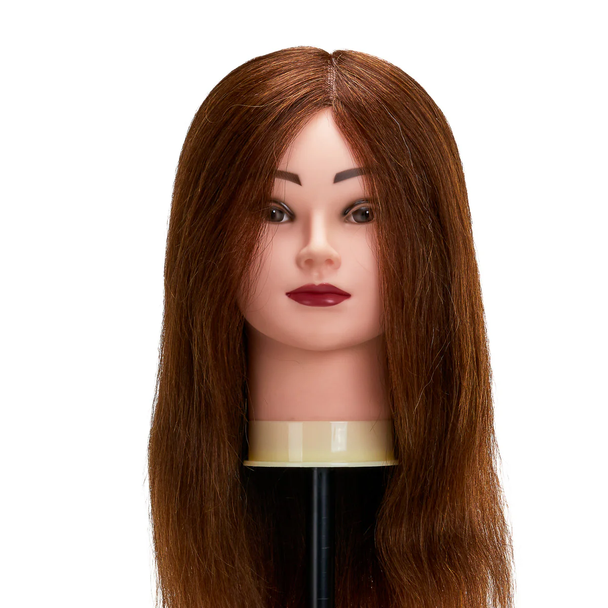 Gabbiano WZ1 Hairdressing Training Head, Natural Hair, Colour 4#, Length 20" - Image 5
