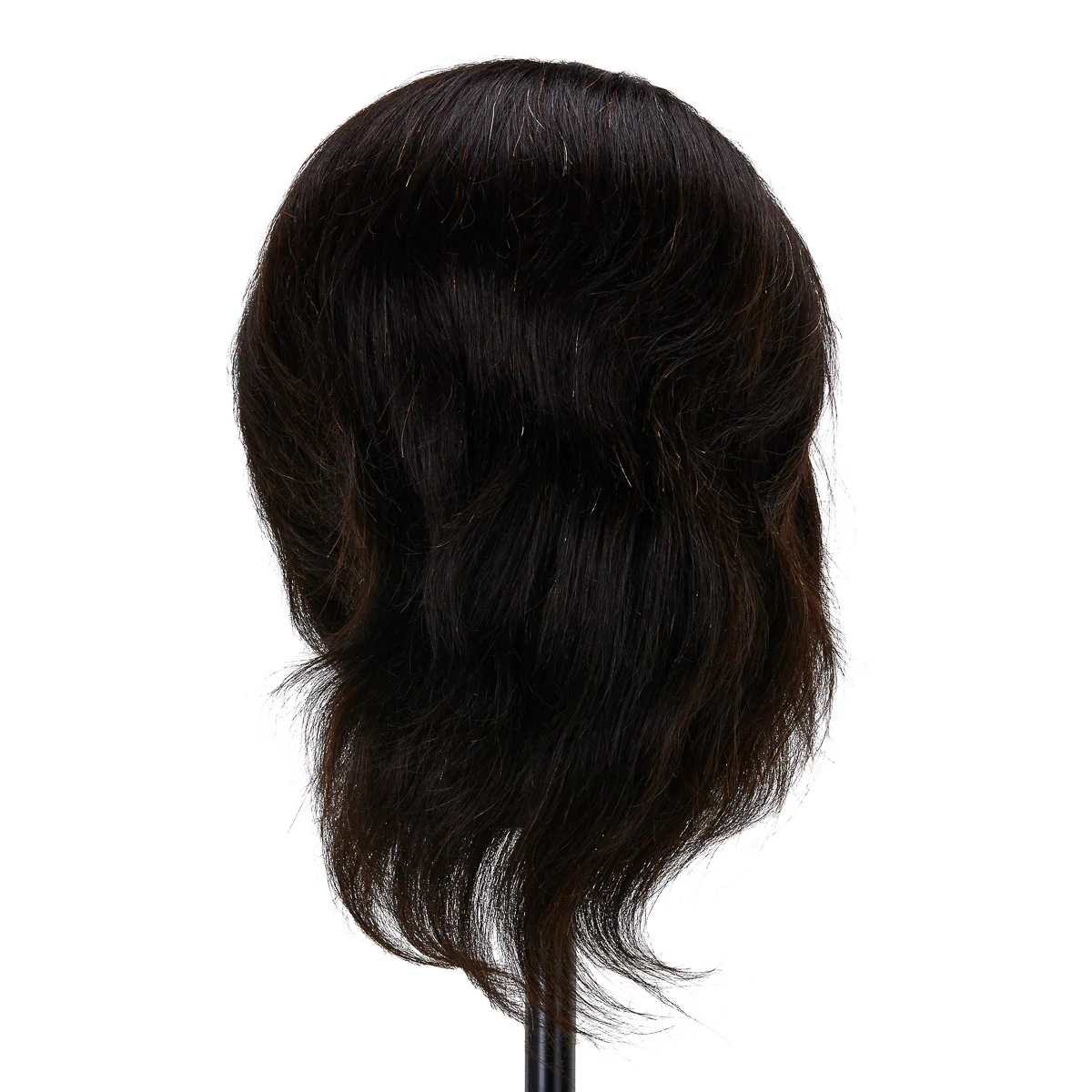 Gabbiano WZ3 Hairdressing Training Head, Natural Hair, Colour 1#, Length 8" - Image 3