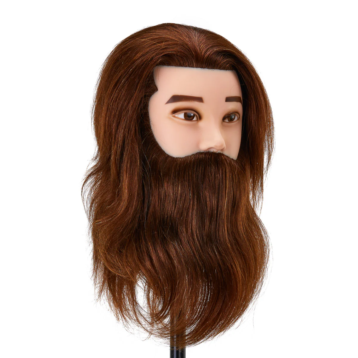 Gabbiano WZ4 Training Head With Beard, Natural Hair, Colour 4#, Length 8"+6" - Image 4