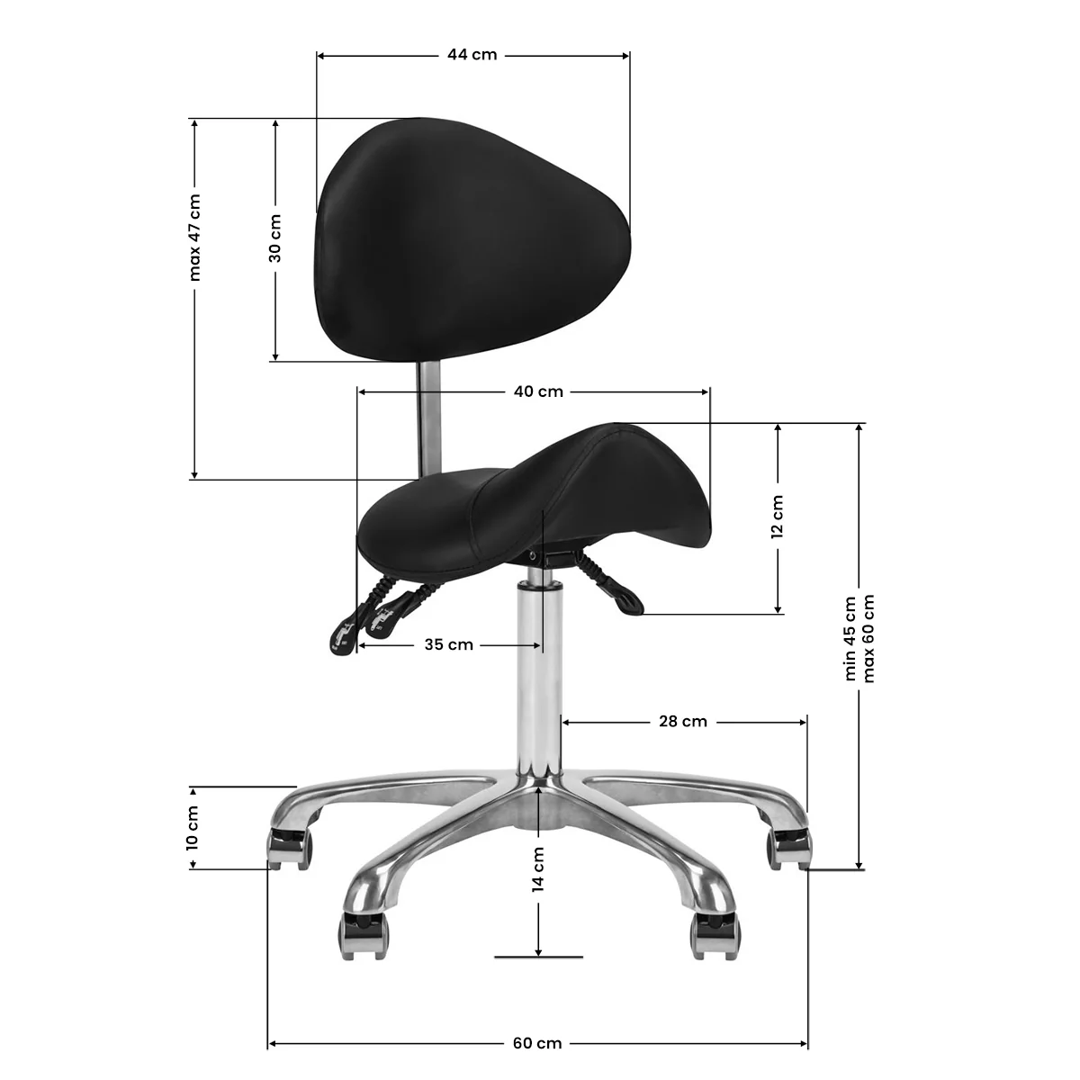 Giovanni Cosmetic Stool 1004 Black - Image 3