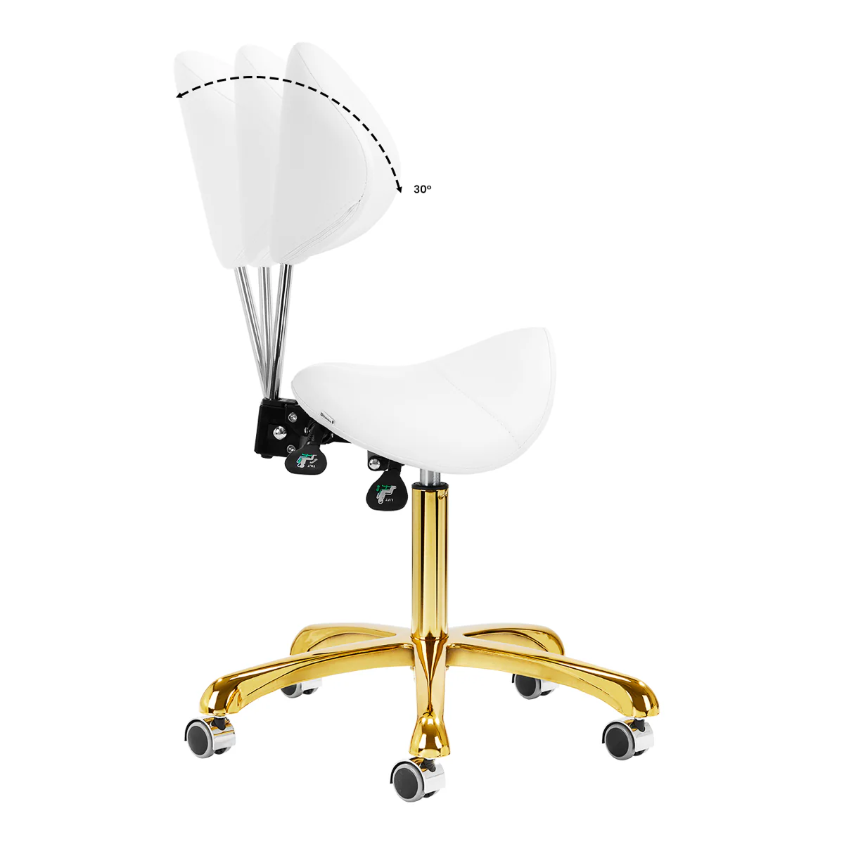 Giovanni Cosmetic Stool 1004 Gold White - Image 6