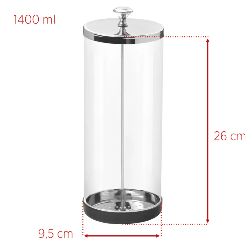 ACTIVESHOP Glass container for disinfecting tools, 1400ml - Image 2