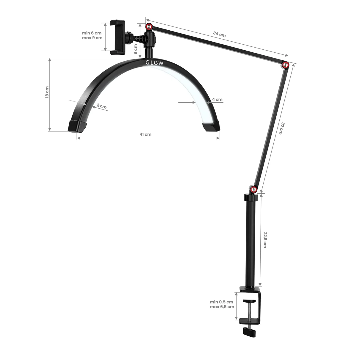 Glow MX3 Lash Treatment Tabletop Lamp Black - Image 3