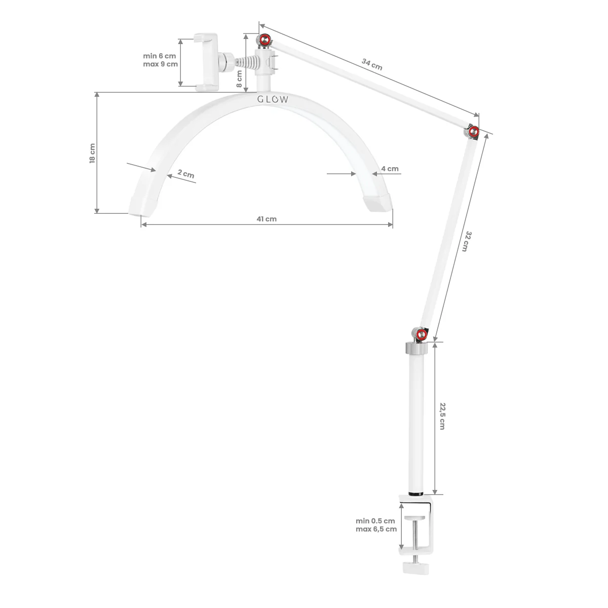 Glow MX3 treatment lamp for table top white - Image 2