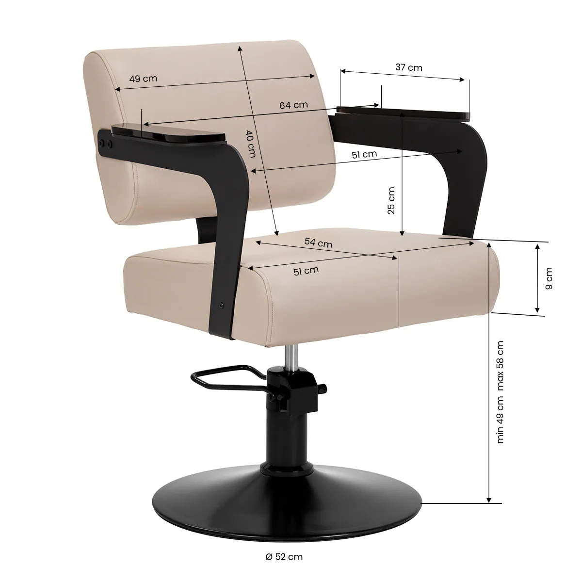 Hair System Hairdressing Chair Jet Latte Beige - Image 5