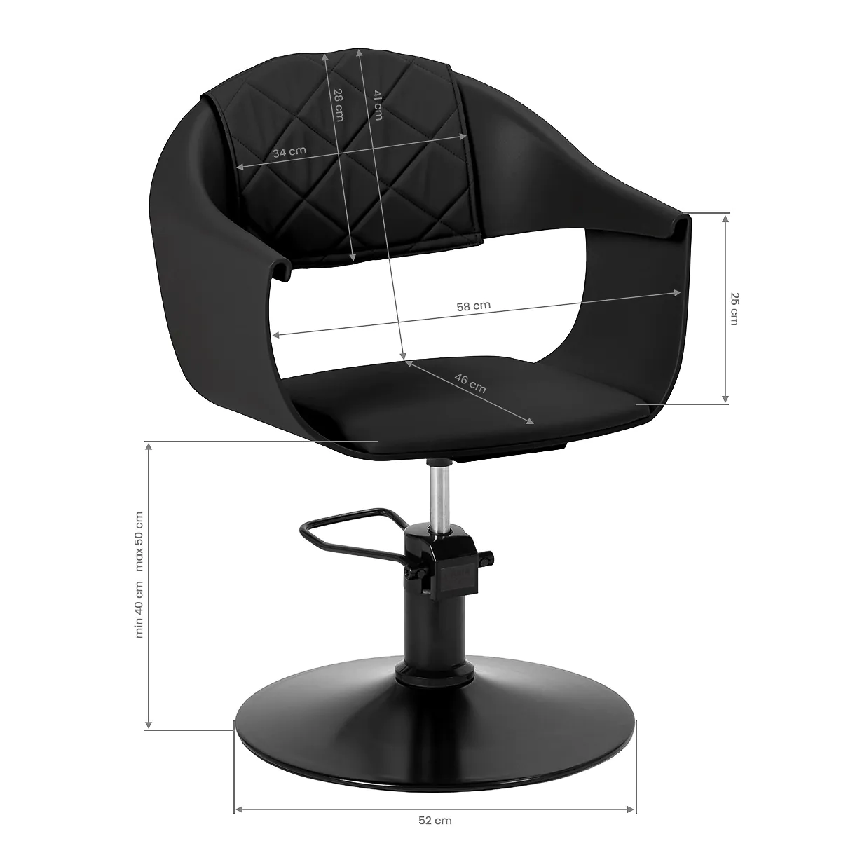 Hair System Halo Hairdressing Chair Black - Image 5
