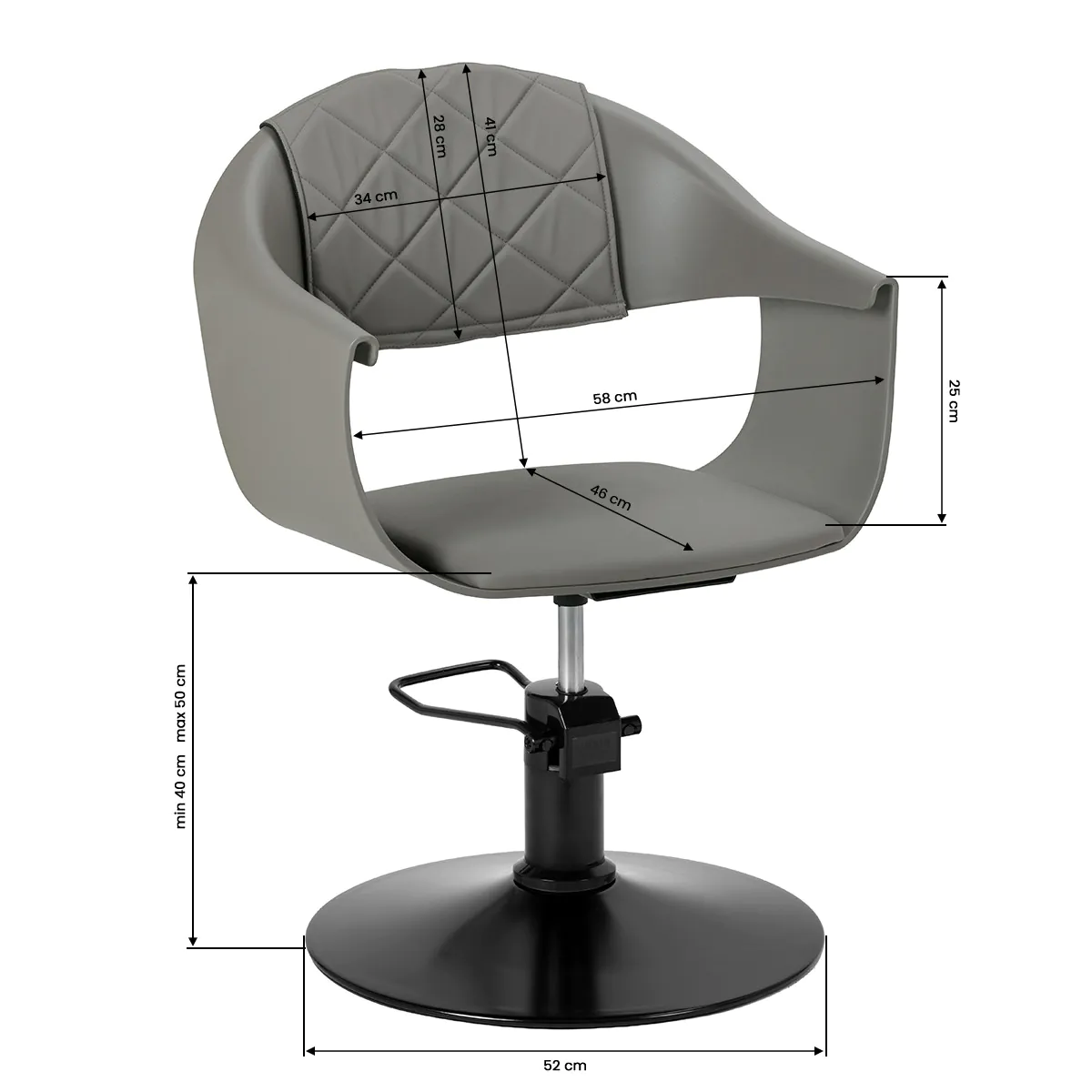 Hair System Halo Hairdressing Chair Grey & Black - Image 5