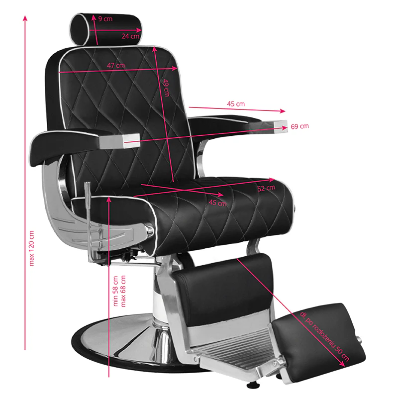 Hair System Royal X Black Barber Chair - Image 3