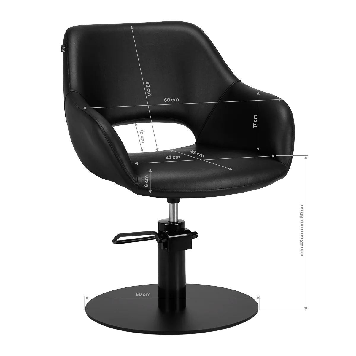 Hairdressing chair Gabbiano Sevilla Black - Image 2