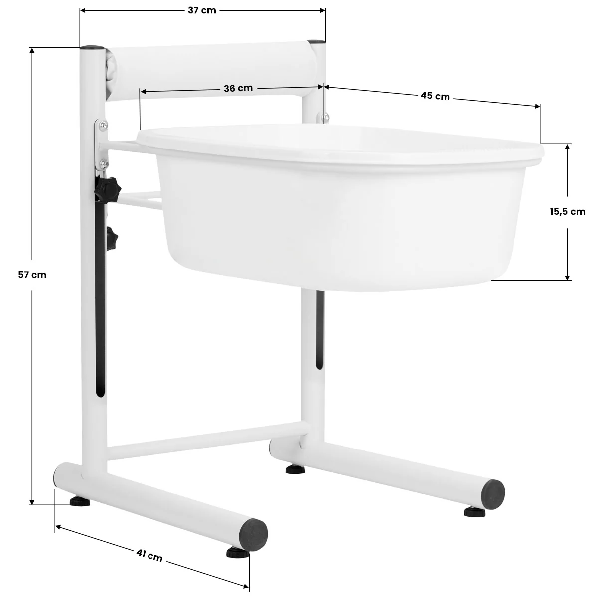 ActiveShop Height-Adjustable Pedicure Tray White - Image 2