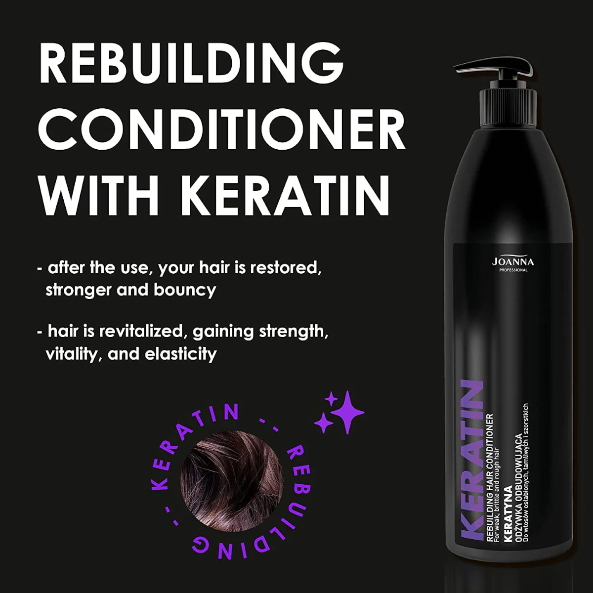 Joanna Professional Keratin Rebuilding Conditioner for Weak & Brittle Hair - Image 2