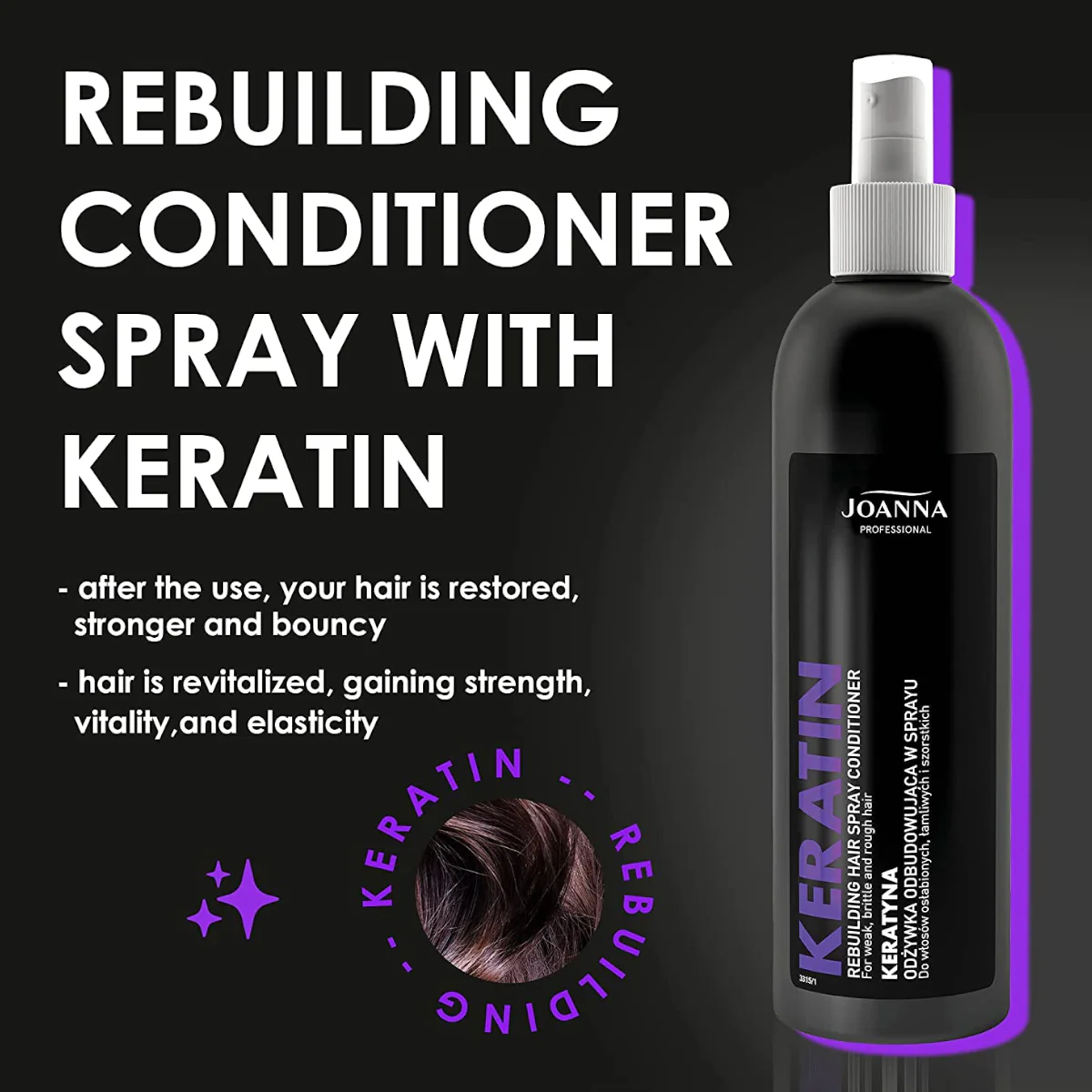Joanna Professional Keratin Rebuilding Spray Conditioner - Image 3