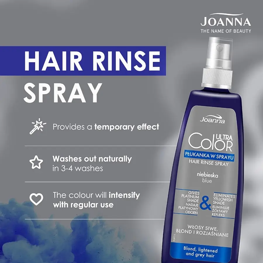 Joanna Ultra Color Blue Hair Rinse Spray Eliminate Yellow Shade - Image 4