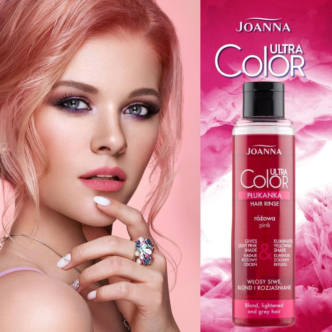 Joanna Ultra Color Pink Hair Rinse Eliminate Yellow Shade - Image 2