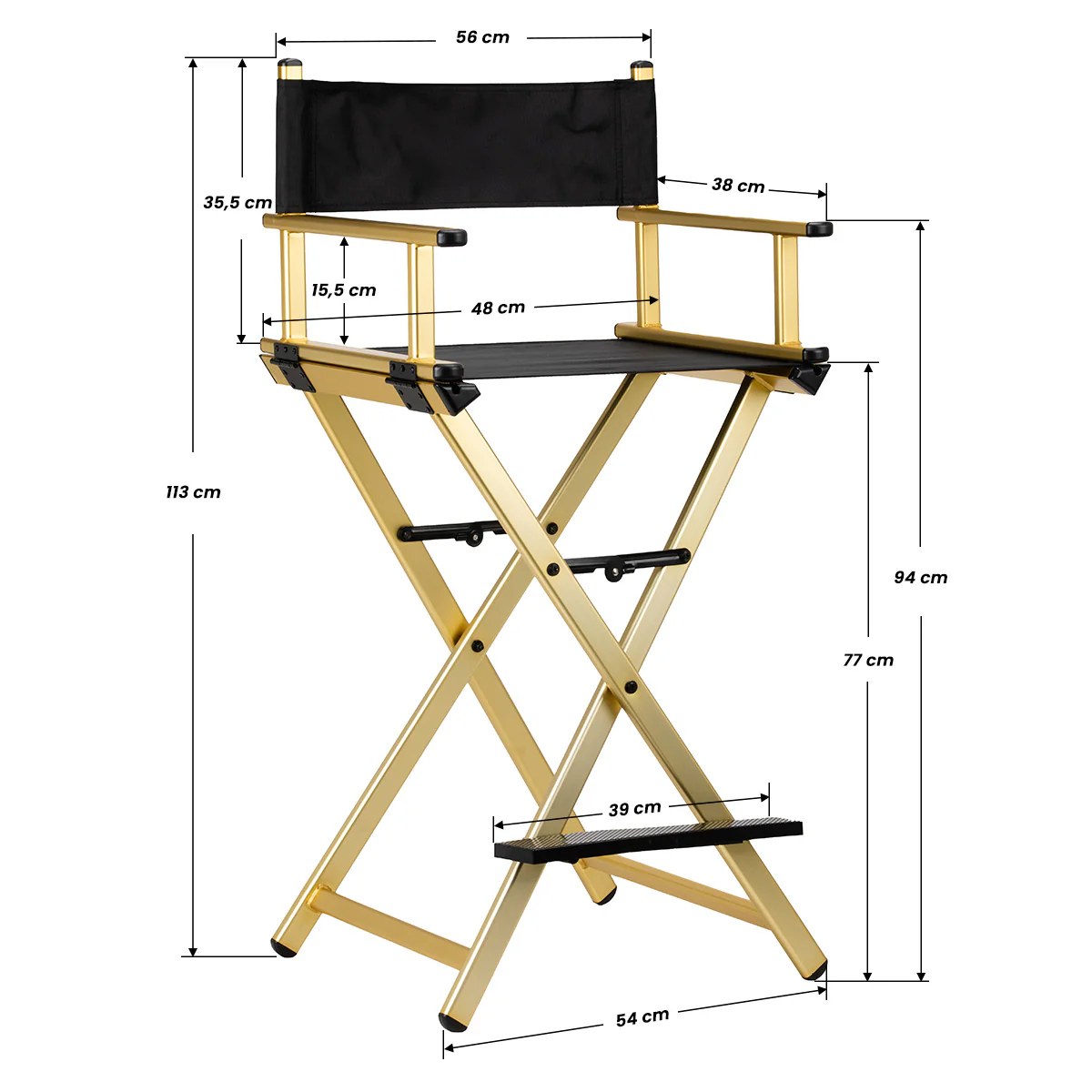 ActiveShop Make-up Chair Aluminum Gold - Image 2