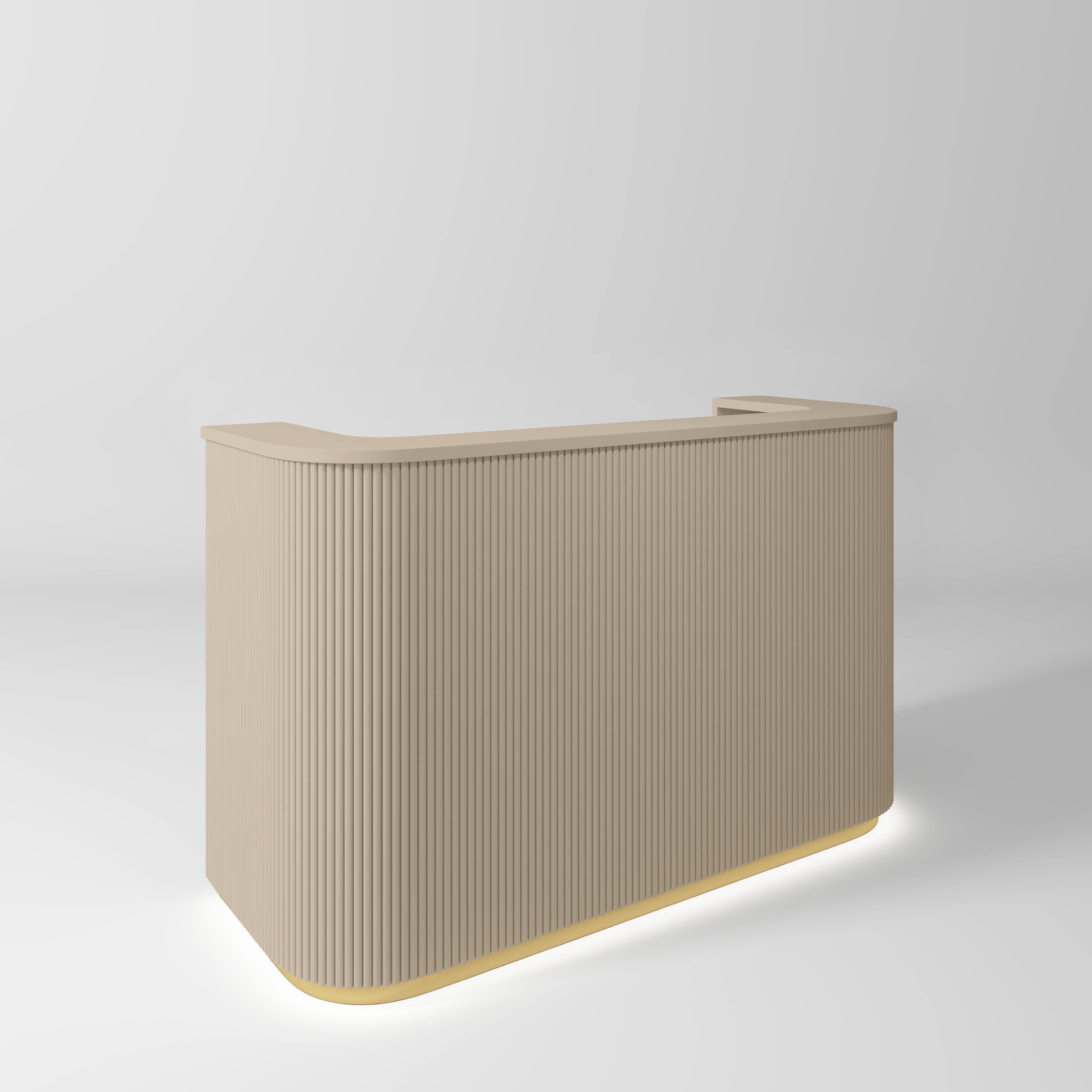 Manufakturo Averne Reception Desk - Sleek & Modern Design with LED Warm Beige - Image 2