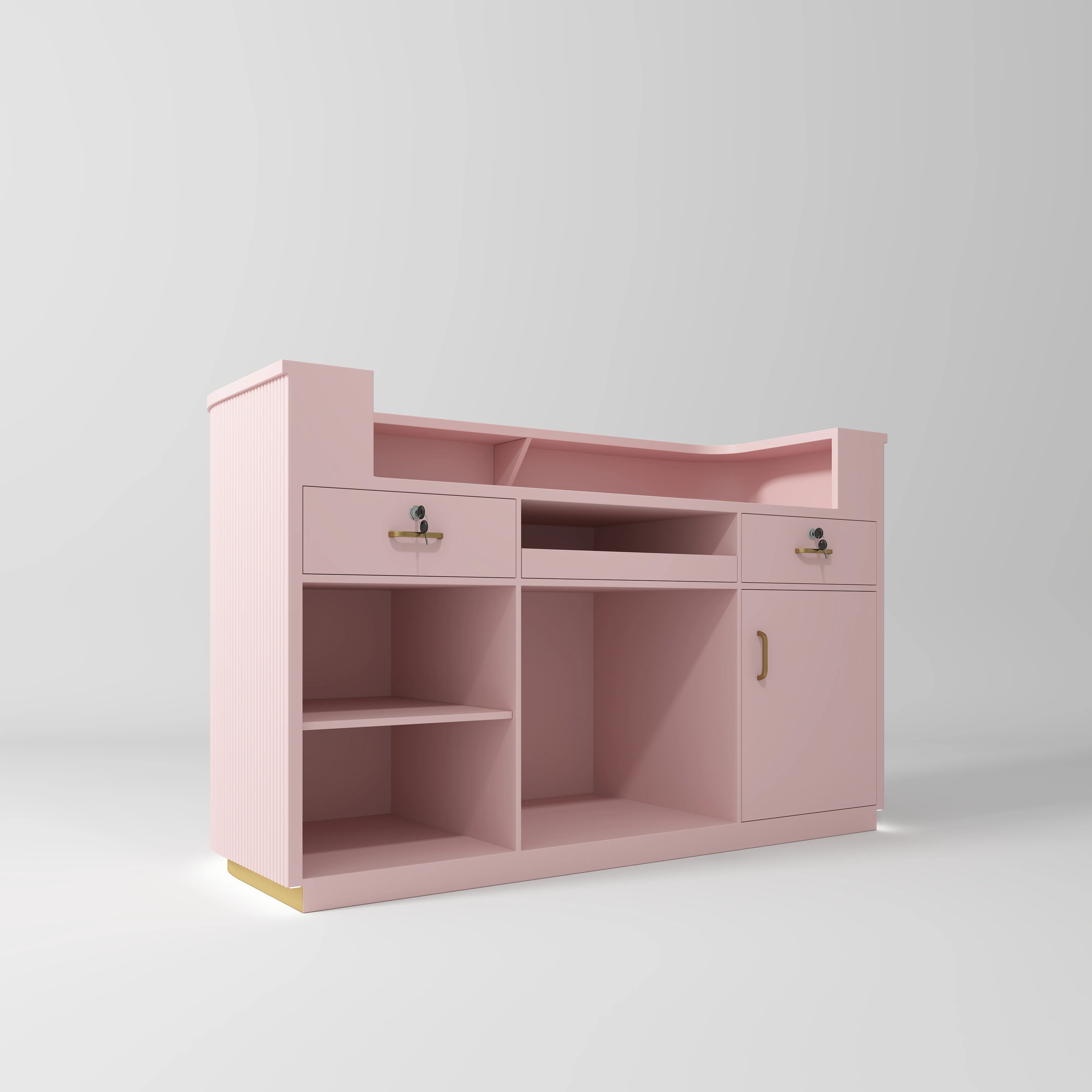 Manufakturo Averne Reception Desk - Sleek & Modern Design with LED Bare Blush - Image 3