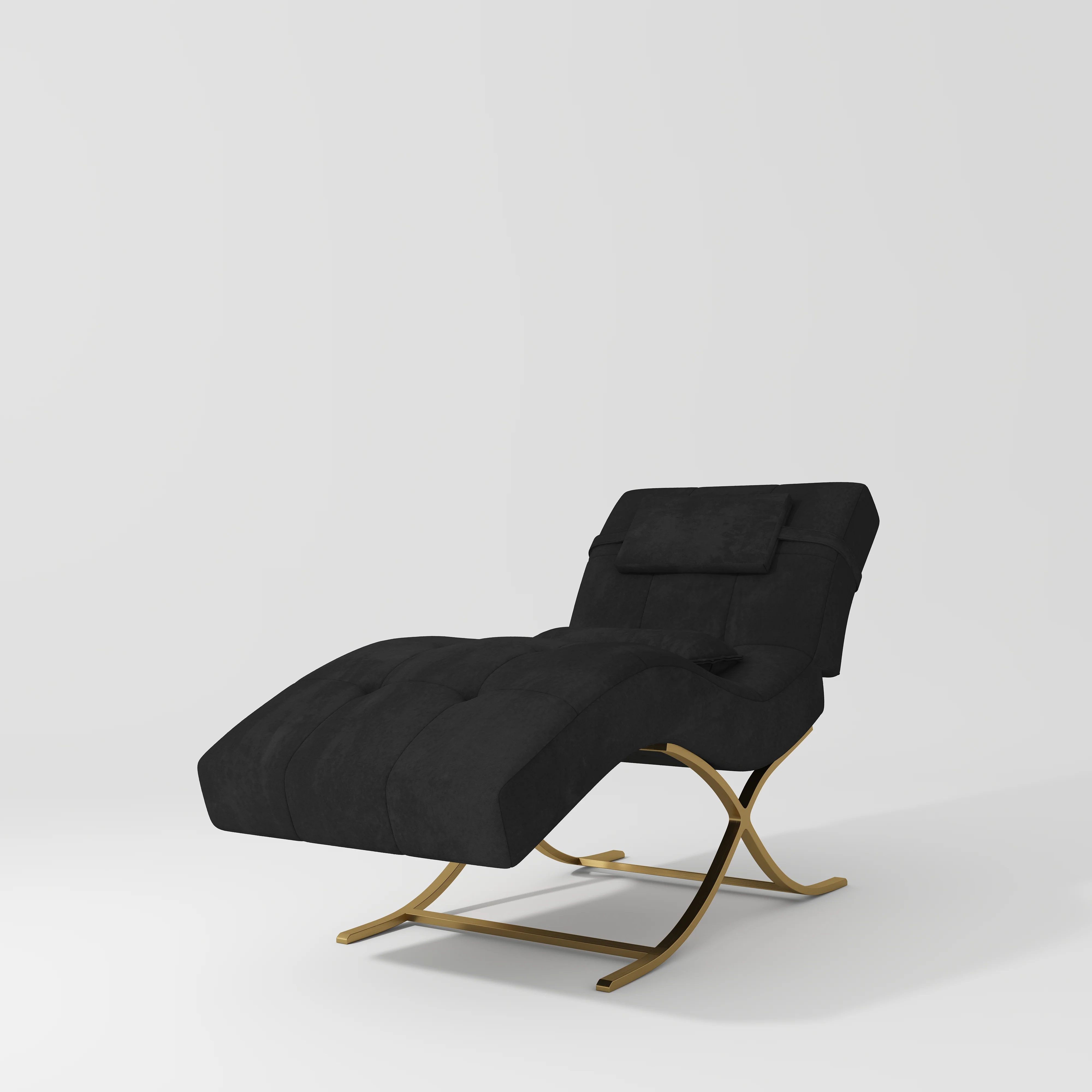 Manufakturo Elegance Lash Bed – Gold Frame & Adjustable Headrest Black - Image 3