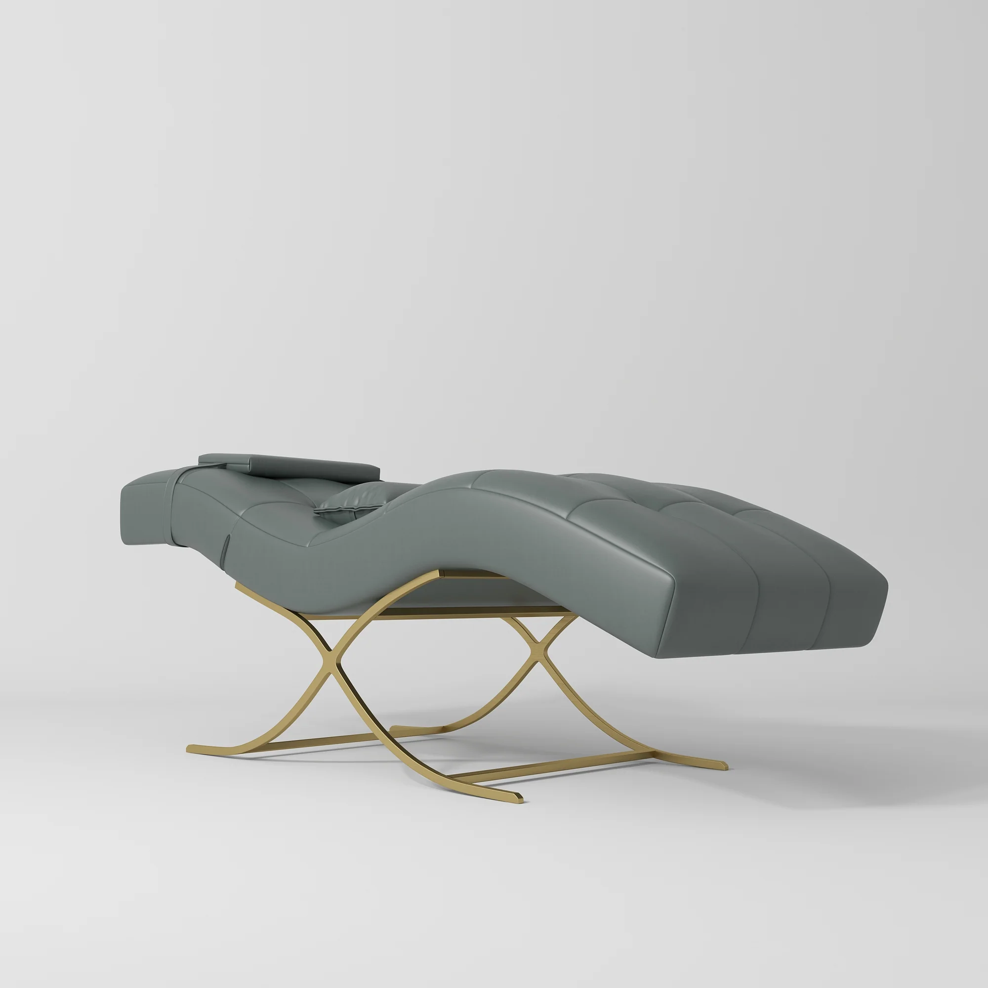 Manufakturo Elegance Lash Bed – Gold Frame & Adjustable Headrest Navy