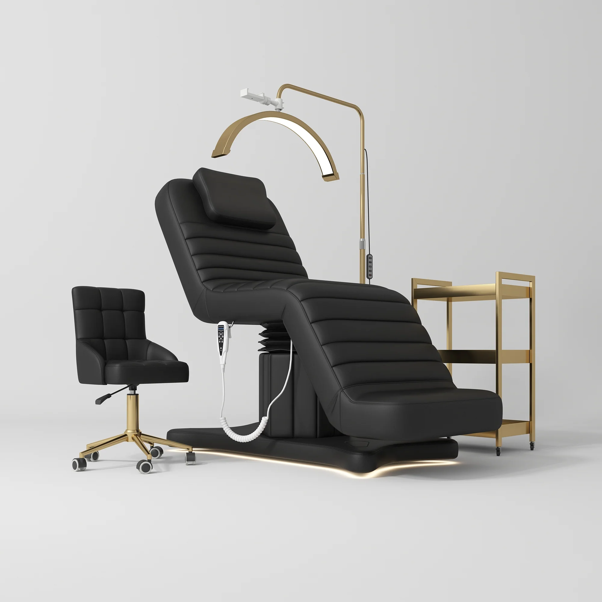 Manufakturo Grandeur Black The Complete Studio Set - Beauty Bed, Chair, Moonlight & Trolley